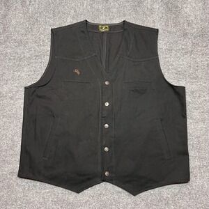 Wyoming Traders Vest Mens 2XL Black Canvas Concealed Carry Holster Western
